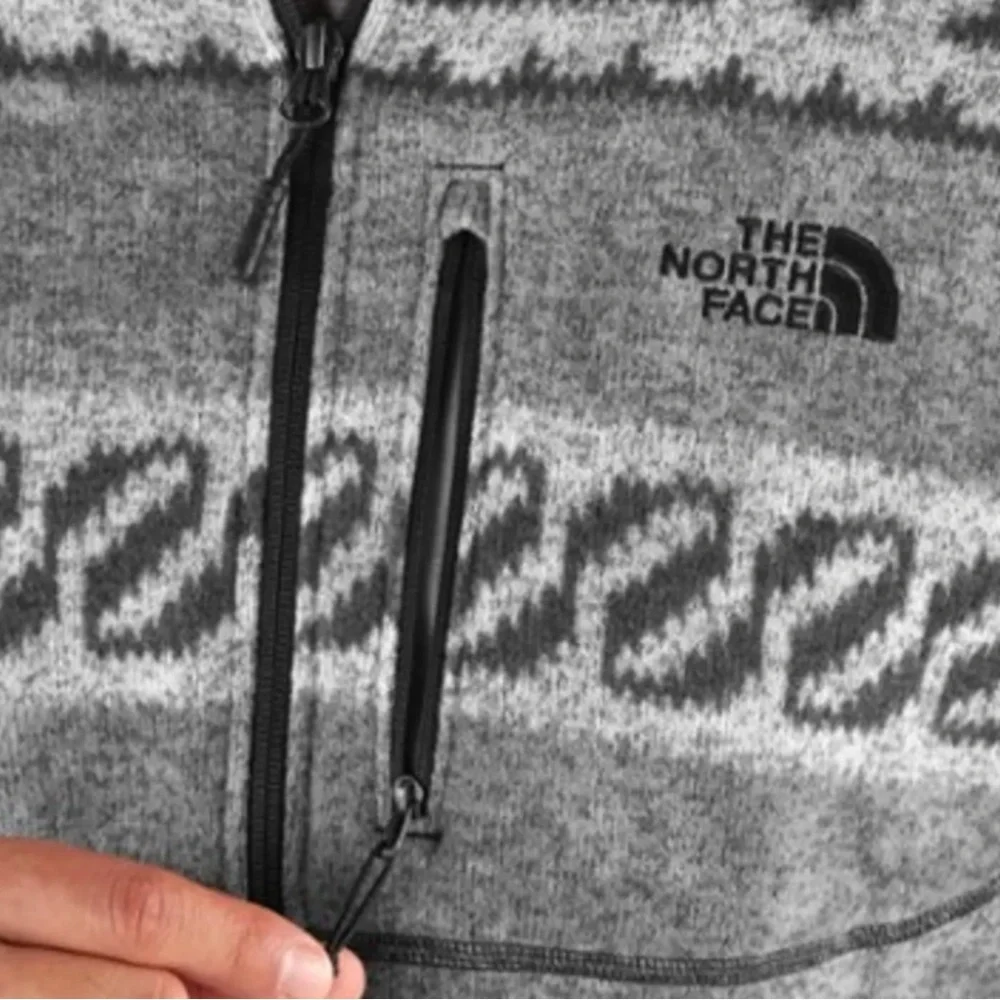 The North Face Aztec Men's Sweater 1/4 Zip Gray Fleece Southwest Jacket Medium